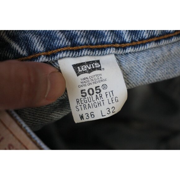 Vintage Levis Mens 34 x 32 505 Made In USA 90s Straight Jeans O955 - Picture 6 of 7
